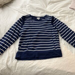 J. Crew Navy and White Striped Top